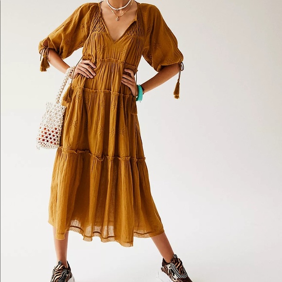 Free People Celestial Skies Midi Dress. Bonus shift. Lilac, Sz. M. - Picture 8 of 9